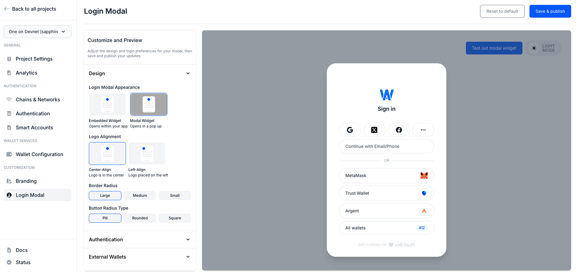 Customization Login Modal